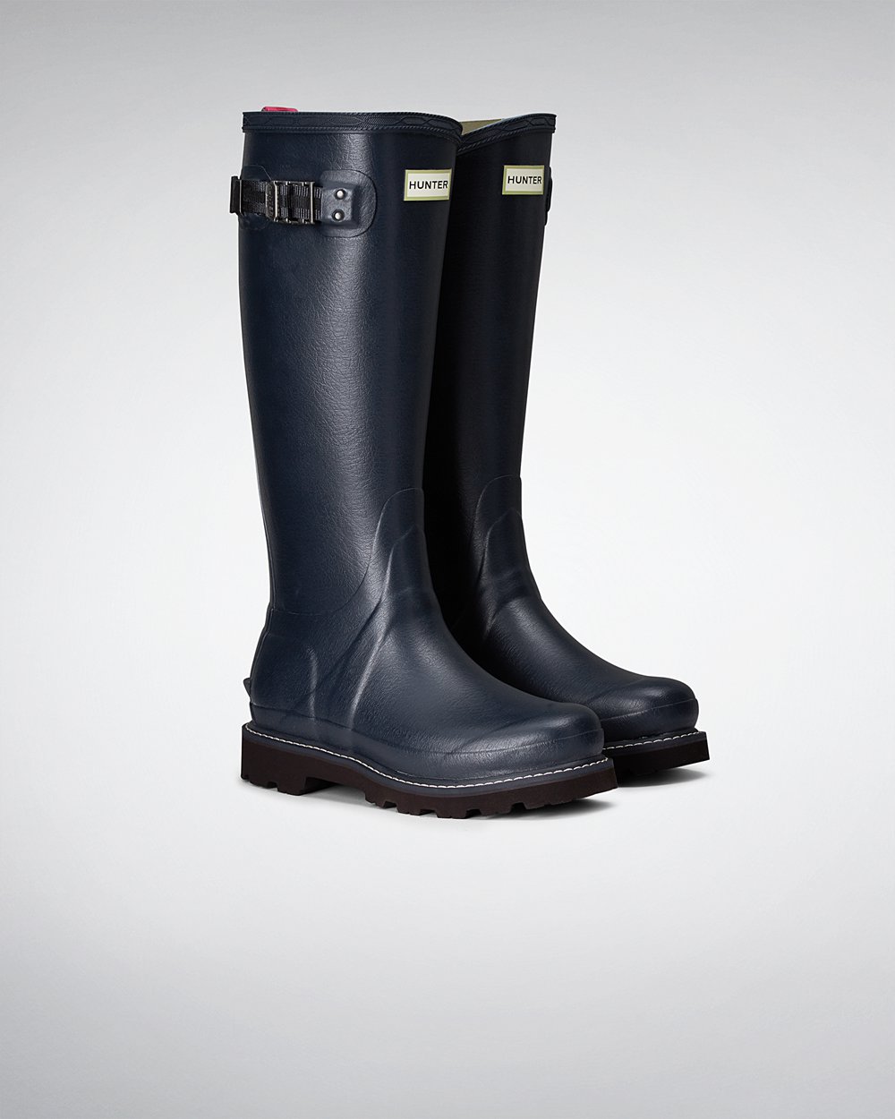 Bottes Hautes de Pluie Hunter Balmoral Poly-Lined Femme Bleu Marine AZDLQSV-71